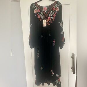 Johnny Was ARDELL VELVET BOHO MID: DRESS size L